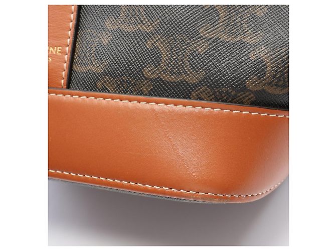 Céline Celine Small Bucket Triomphe Schultertasche Braun Schwarz - Ansicht 10