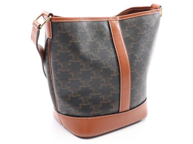 Céline Celine Small Bucket Triomphe Schultertasche Braun Schwarz - Ansicht 2