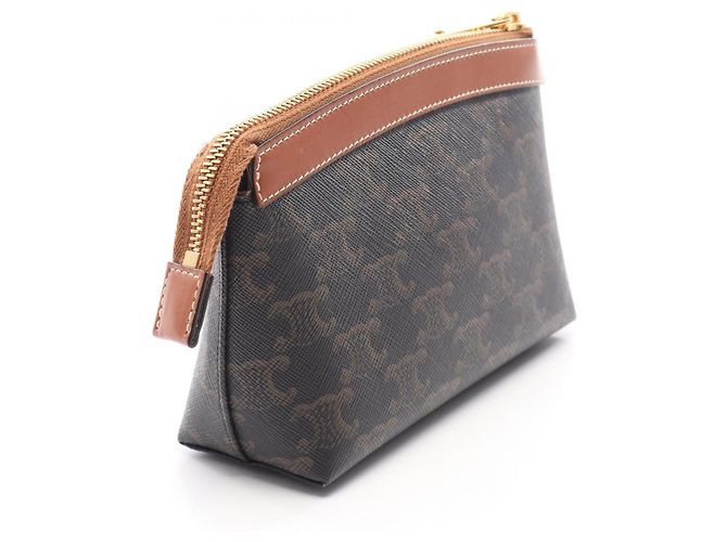 Céline Celine Triomphe Handtasche Pouch Braun Schwarz - Ansicht 2
