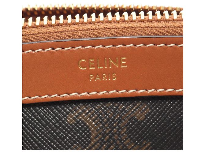 Céline Celine Triomphe Handtasche Pouch Braun Schwarz - Ansicht 4