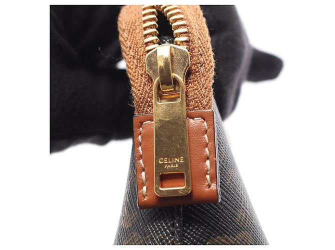 Céline Celine Triomphe Handtasche Pouch Braun Schwarz - Ansicht 7