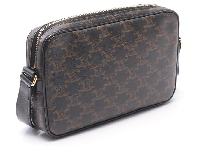 Céline Celine Triomphe Medium Messenger Bag Braun Schwarz - Ansicht 2