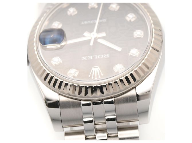 Rolex Datejust Damenarmbanduhr mit schwarzem Zifferblatt - Ansicht 13