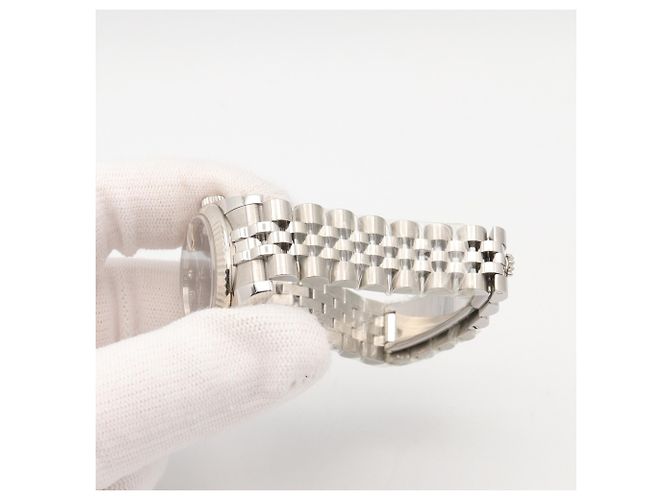Rolex Datejust Damenarmbanduhr mit schwarzem Zifferblatt - Ansicht 8