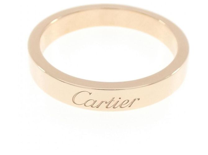 Bague de mariage Cartier C en or rose Doré - vue 2