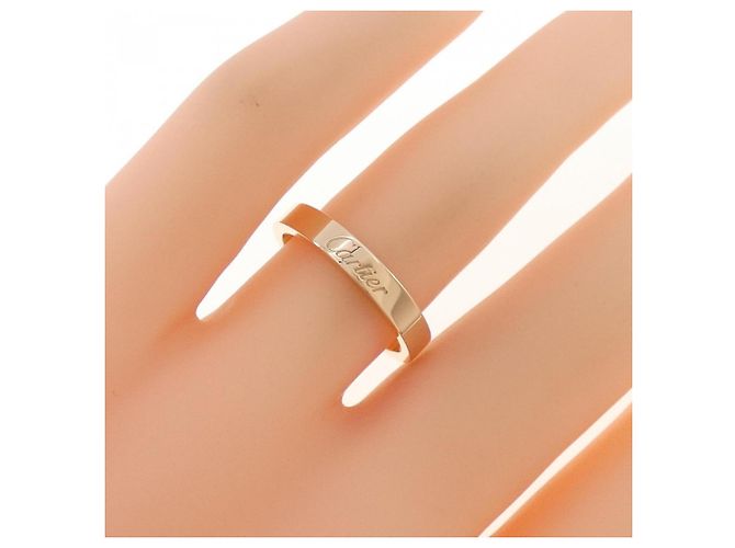 Bague de mariage Cartier C en or rose Doré - vue 3
