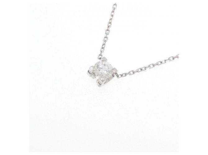 Collana Cartier C de in oro bianco con pendente di diamanti - vista 3