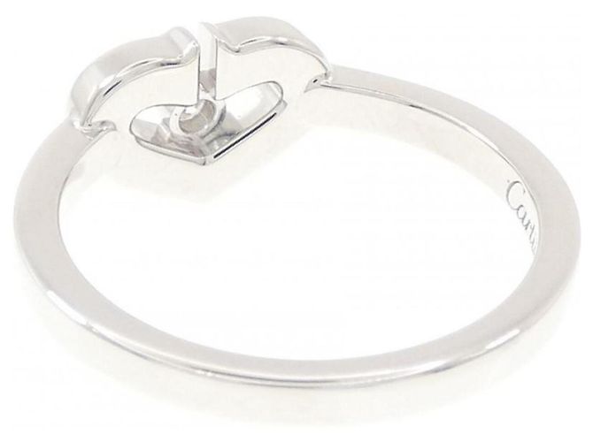 Anello Cartier C Heart in oro bianco e diamante D'oro - vista 3