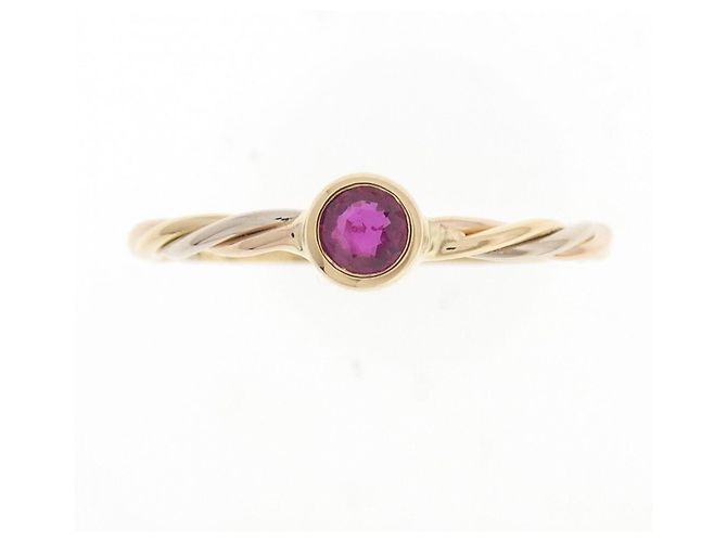 Anello Cartier Three Gold Twist D'oro - vista 2