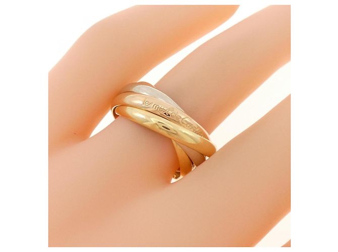 Anello Cartier Trinity in oro rosa bianco e giallo D'oro - vista 4