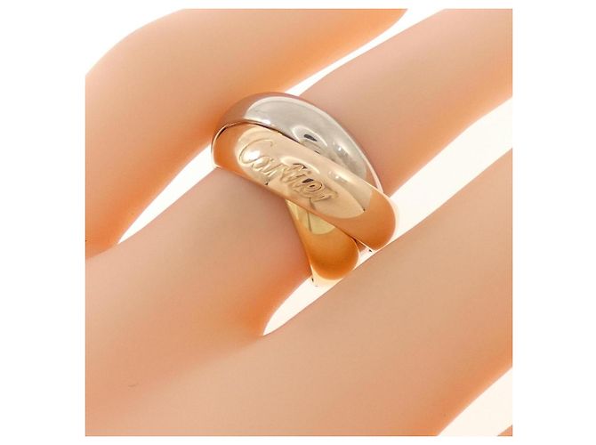 Anello Cartier Trinity in oro rosa bianco e giallo D'oro - vista 4