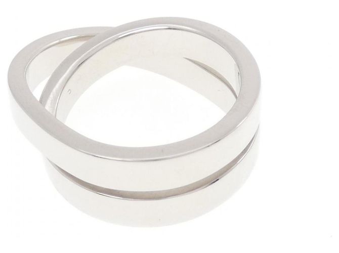 Anel Aliança Cartier Paris em Ouro Branco 18K Dourado - vista 3