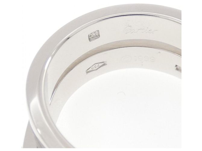 Anel Aliança Cartier Paris em Ouro Branco 18K Dourado - vista 4