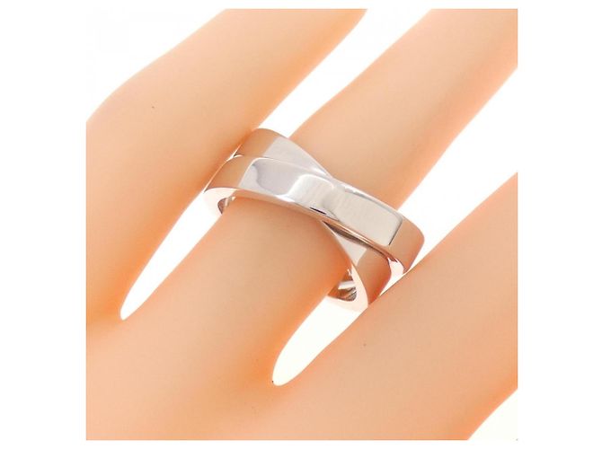 Anel Aliança Cartier Paris em Ouro Branco 18K Dourado - vista 5