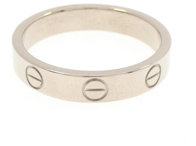 Bague Cartier Mini Love en or blanc 18K Doré - vue 2