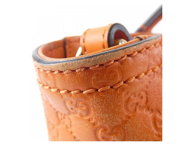 Bolsa de Mão Gucci Micro GG em Couro Laranja - vista 5