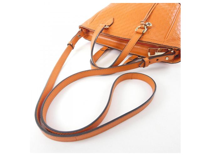 Bolsa de Mão Gucci Micro GG em Couro Laranja - vista 6