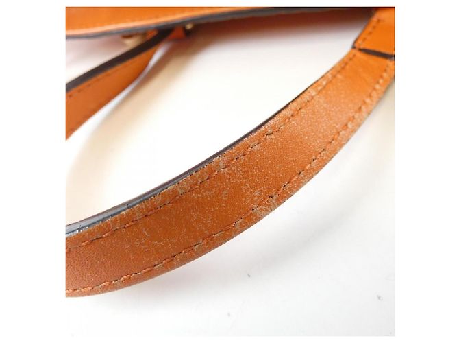 Bolsa de Mão Gucci Micro GG em Couro Laranja - vista 7