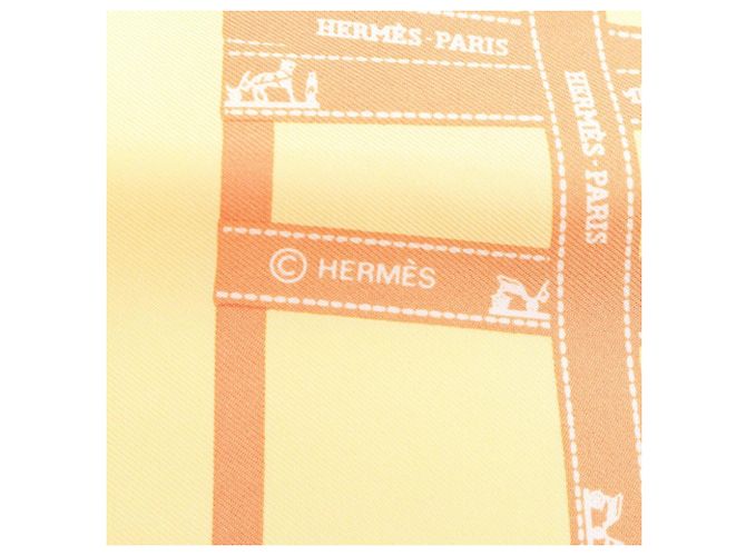 Hermès Carré Hermes Petit Carré 40 Bolduc Orange Jaune - vue 2