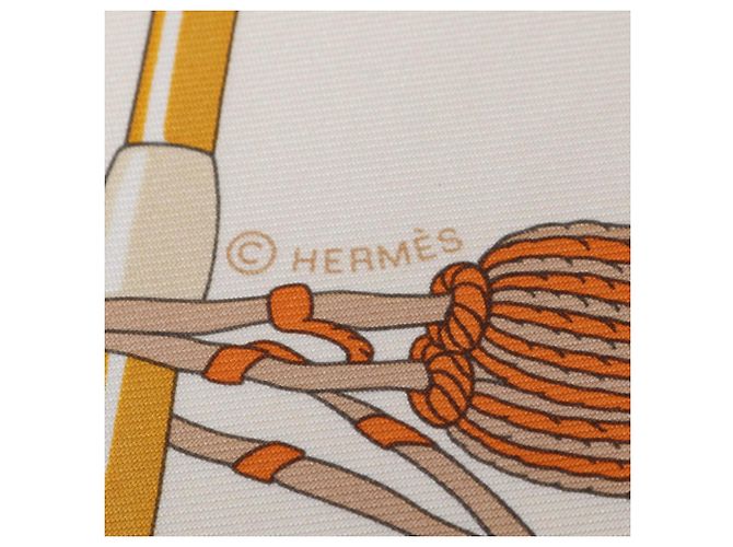 Hermès Foulard Hermes Petit Carré 40 Palonniers Bianco Multicolore Arancione - vista 2