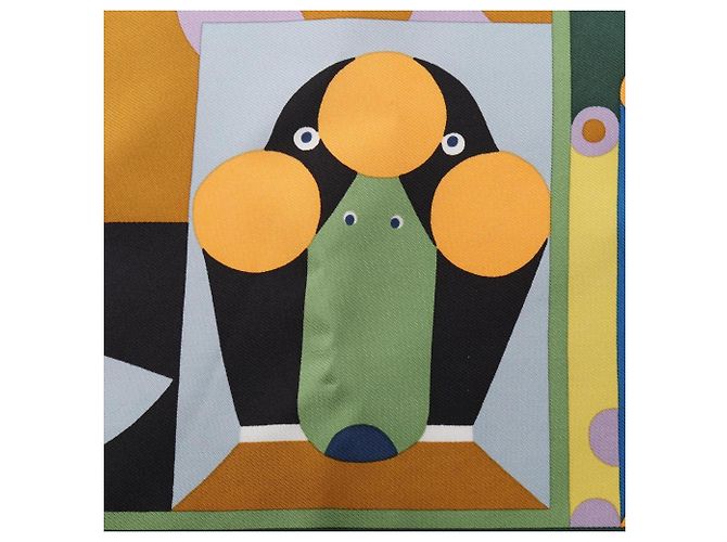 Silk In Hermès Hermes Petit Carré 45 PARADE EN FANFARE Tuch Schwarz Mehrfarben - Ansicht 4