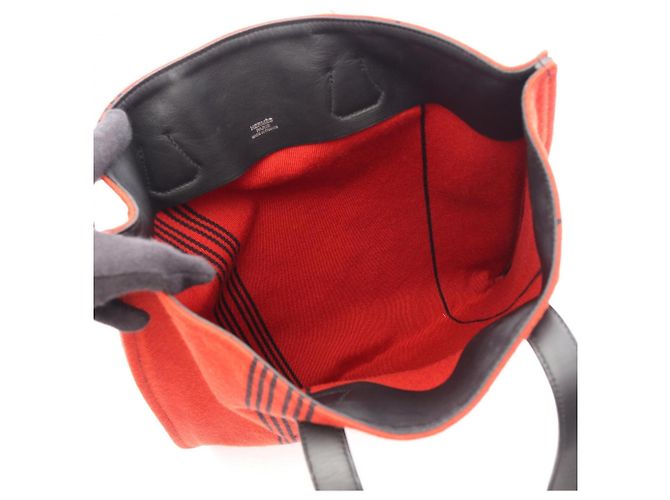 Hermès Hermes Potamos Cabas GM Tote Bag Schwarz Rot - Ansicht 3