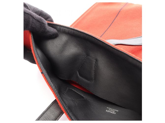Hermès Hermes Potamos Cabas GM Tote Bag Schwarz Rot - Ansicht 5