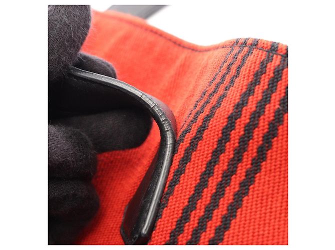 Hermès Hermes Potamos Cabas GM Tote Bag Schwarz Rot - Ansicht 7