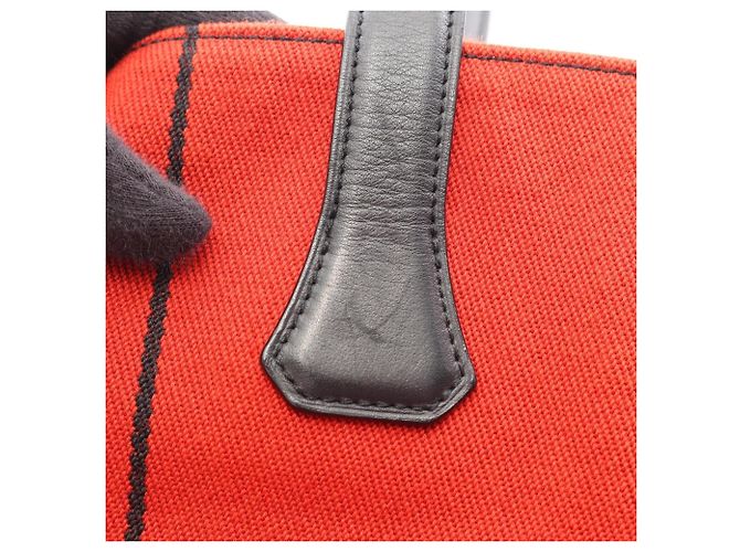 Hermès Hermes Potamos Cabas GM Tote Bag Schwarz Rot - Ansicht 9