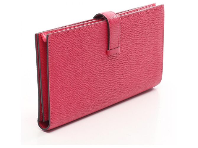 Hermès Cartera larga bi-fold Hermes Bearn Soufflé Rosa - vista 2