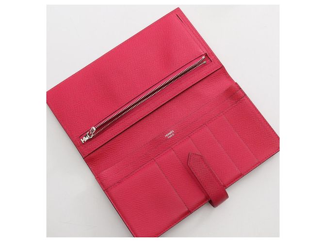Hermès Cartera larga bi-fold Hermes Bearn Soufflé Rosa - vista 3