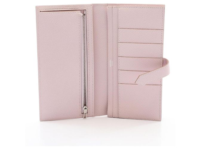 Hermès Hermes Bearn Soufflet Bi-fold Long Wallet in Pink Epsom Leather - view 3