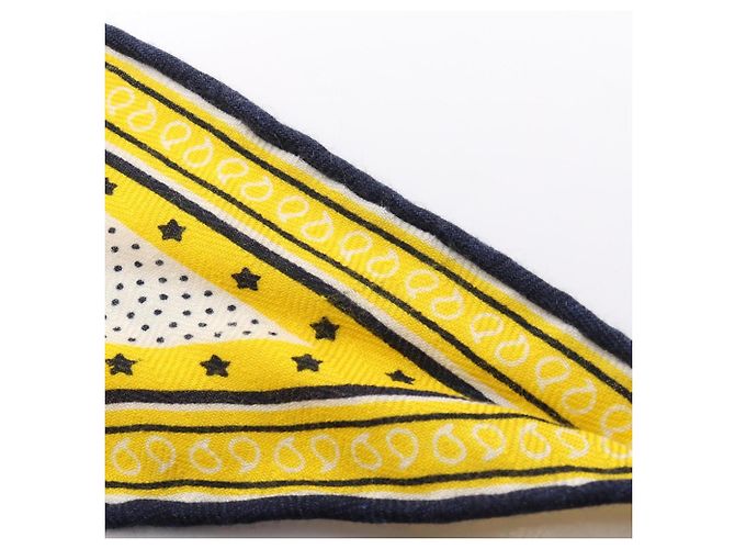Hermès Hermes PUZZLEII Sciarpa Giallo Blu navy - vista 6