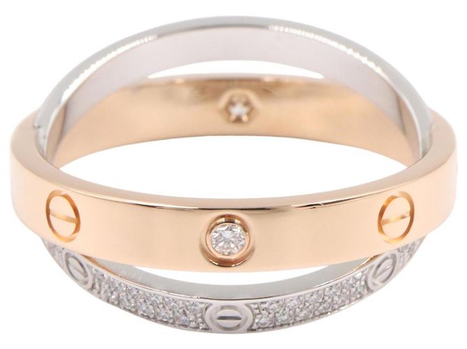 Bague Cartier B-Love Diamants Argenté Doré - vue 3