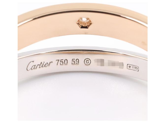 Bague Cartier B-Love Diamants Argenté Doré - vue 4