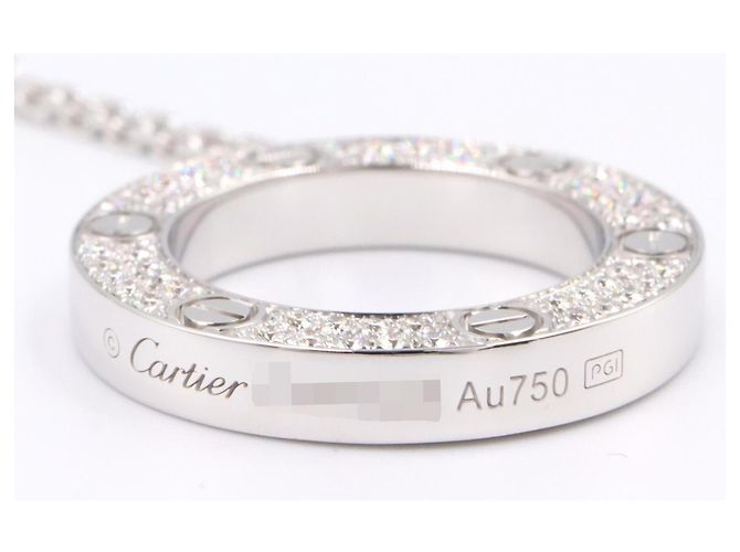 Cartier Love Circle Diamantenhalskette Silber - Ansicht 4