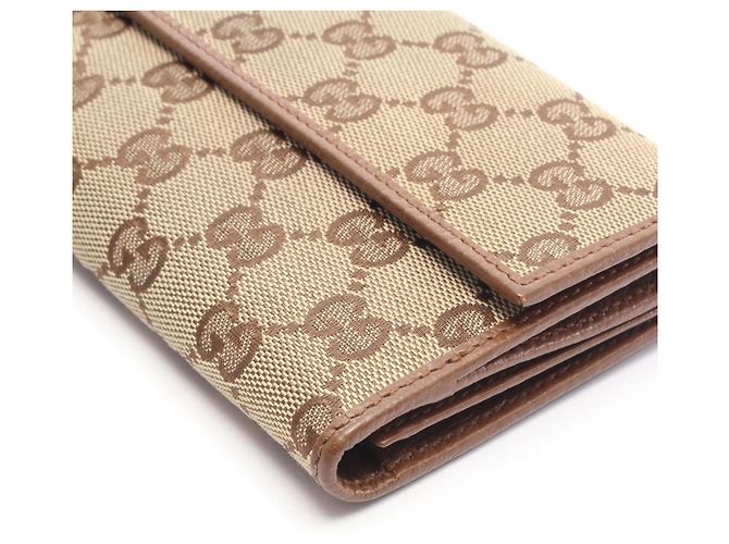 Gucci GG Canvas Bi-fold Geldbörse Braun Beige - Ansicht 7