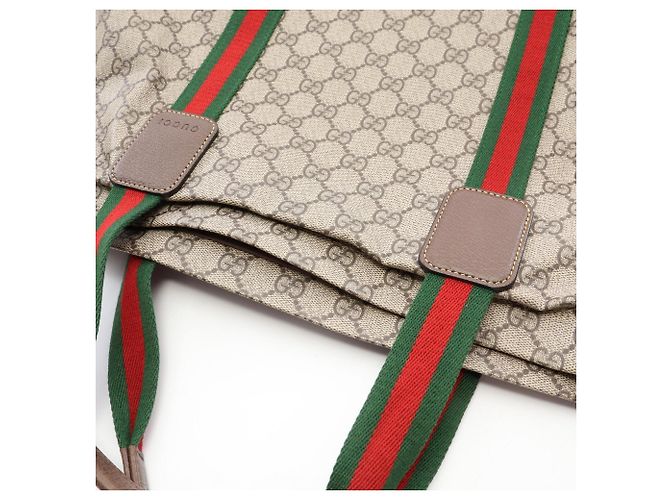 Borsa Tote Gucci GG Supreme Sherry Line Marrone Multicolore Beige - vista 10