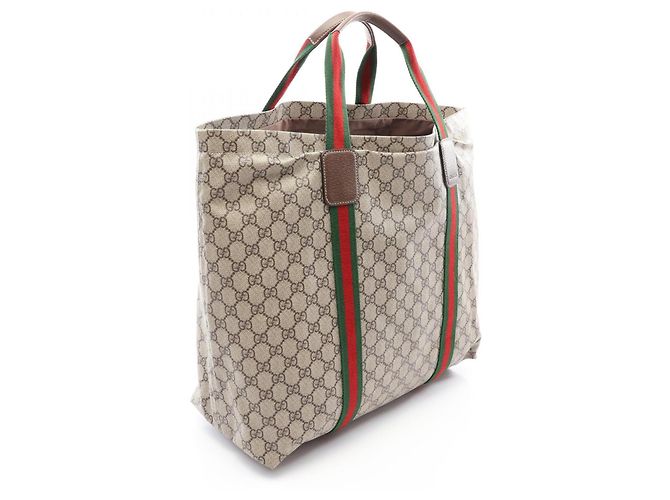 Borsa Tote Gucci GG Supreme Sherry Line Marrone Multicolore Beige - vista 2