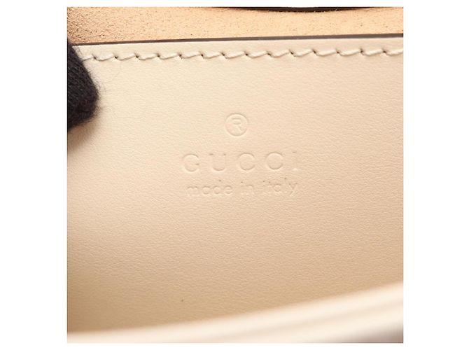 Borsa a tracolla Gucci GG Marmont in pelle bianca Bianco - vista 4