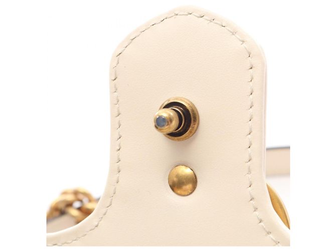 Borsa a tracolla Gucci GG Marmont in pelle bianca Bianco - vista 5