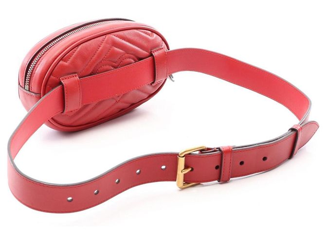 Marsupio Gucci GG Marmont in pelle rossa Rosso - vista 2