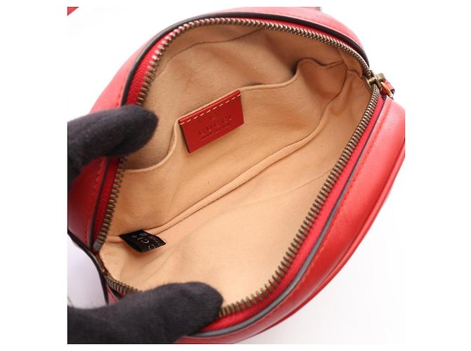 Marsupio Gucci GG Marmont in pelle rossa Rosso - vista 3