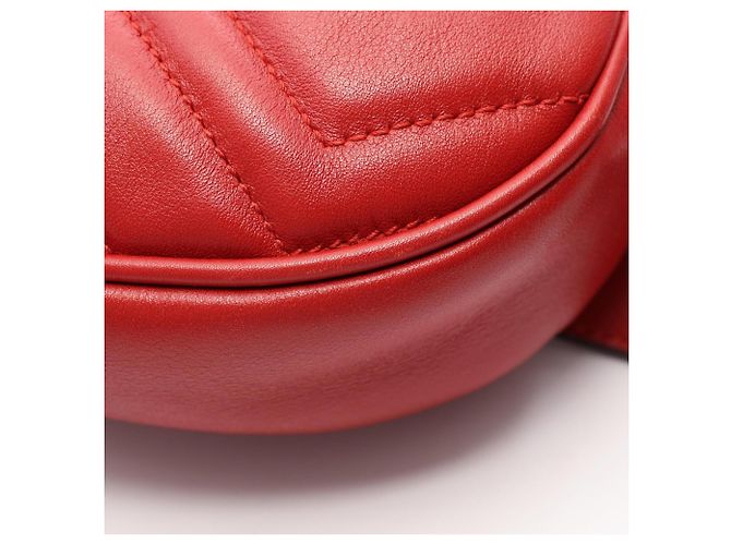 Marsupio Gucci GG Marmont in pelle rossa Rosso - vista 5