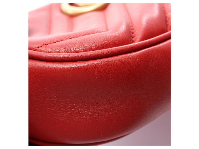 Marsupio Gucci GG Marmont in pelle rossa Rosso - vista 6