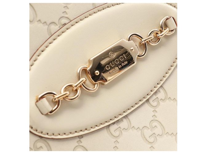 Saco Tote Gucci Guccissima em couro marfim Cru - vista 10