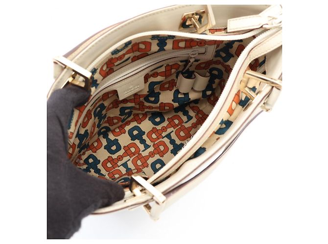 Saco Tote Gucci Guccissima em couro marfim Cru - vista 3