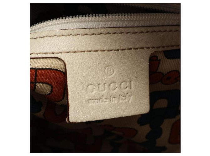 Saco Tote Gucci Guccissima em couro marfim Cru - vista 4