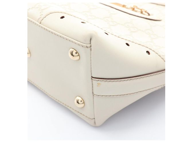 Saco Tote Gucci Guccissima em couro marfim Cru - vista 7