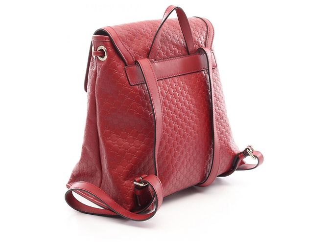 Mochila Gucci Microguccissima en cuero rojo Roja - vista 2
